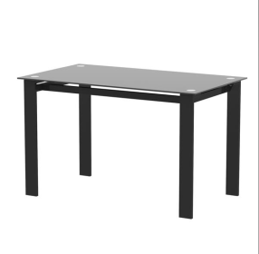 Modern Tempered Glass Black Dining Table