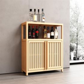 Large Capacity Bamboo Storage Cabinet