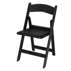 1pcs Black Plastic With Cushion Courtyard Plastic Folding Chair