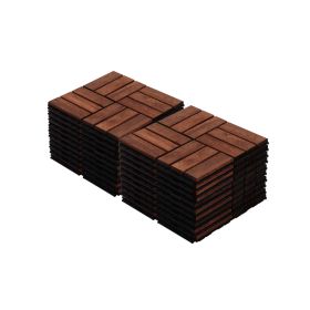 Acacia Wood Interlocking Deck Tiles Checker Pattern, 20 PCS 12  X 12  Square Acacia Hardwood Outdoor