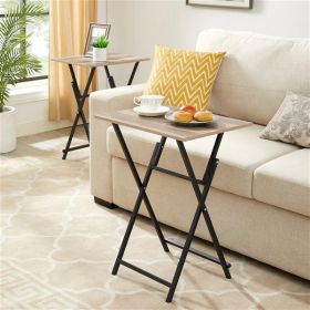 2-piece Folding TV Tray Table, No Need To Assemble Portable Sofa Side Table