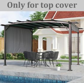 Universal Canopy Cover Replacement For 12x9 Ft Curved Outdoor Pergola Structure-Grey