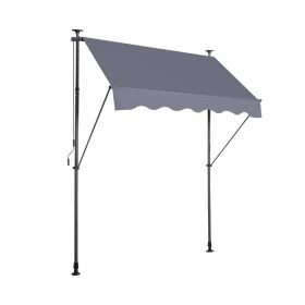 Manual Retractable Awning 78 NonScrew Outdoor Sun Shade Cover With UV Protection   Polyester