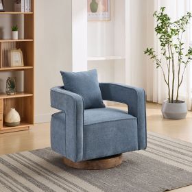 29.1"W Swivel Accent Open Back Chair Modern Comfy Sofa Chair With Weathered Base For Nursery Bedroom Living Room Hotel Office