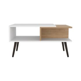 Vowinckel Coffee table, Living Room, White/ Light Pine