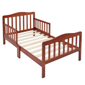 Wooden Bed With Guardrail For Children - Brown