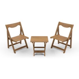 HIPS Outdoor Bistro Set  Foldable Table & 2 Chairs, Rectangular Shape