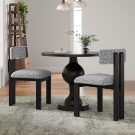 Upholstered Armless Dining Chairs With Metal Legs  Set Of 2 (Option: Black White)