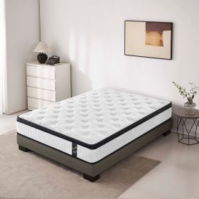 Twin Size 12 Inch 7-Zoned Cool Memory Foam Individual Pocket Spring Hybrid Mattress (Color: as Pic)