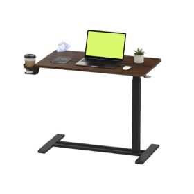 Mobile Computer Desk Height Adjustable Side Table (Color: Mahogany, Type: Side Table)