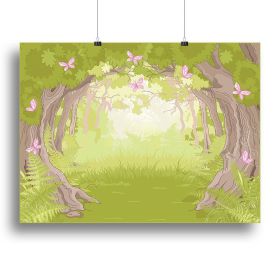 Beautiful Glade in the Magic forest Canvas Print or Poster (Type: Standard Framed Canvas Print, size: 3X-Large (40" x 26"))