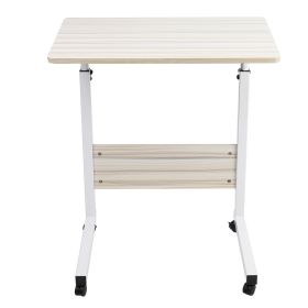 Portable Adjustable Height Laptop Computer Stand Desk Bed Side Reading Table(white maple) (Option: Wood)